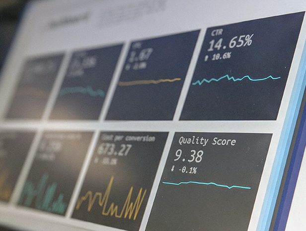 Analytics dashboard with charts